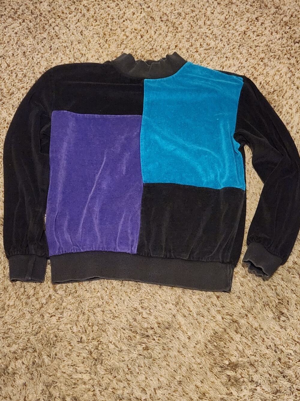 Vintage Alfred Dunner Sweater Womens Medium Colorblock Usa made Size Small